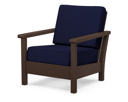 POLYWOOD® Harbour Deep Seating Chair in Mahogany / Navy