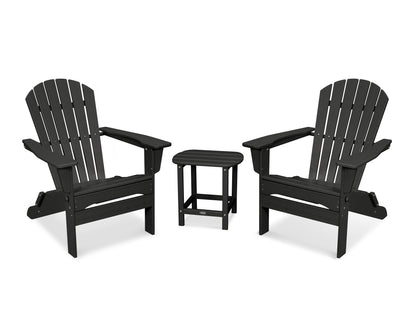 POLYWOOD® South Beach 3-Piece Folding Adirondack Set in Black