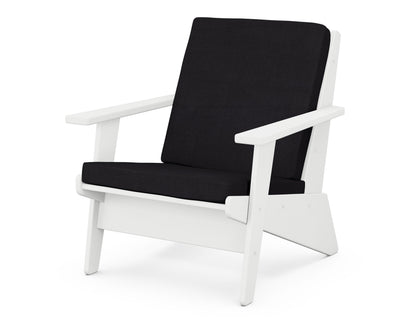 POLYWOOD® Riviera Modern Lounge Chair in White / Midnight Linen