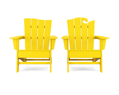 POLYWOOD® Wave 2-Piece Adirondack Set with The Wave Chair Left in Lemon