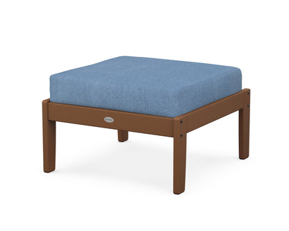 POLYWOOD® Braxton Deep Seating Ottoman in Teak / Sky Blue