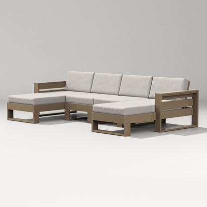PW Designer Series Latitude Double Chaise Sectional in Vintage Sahara / Cast Ash