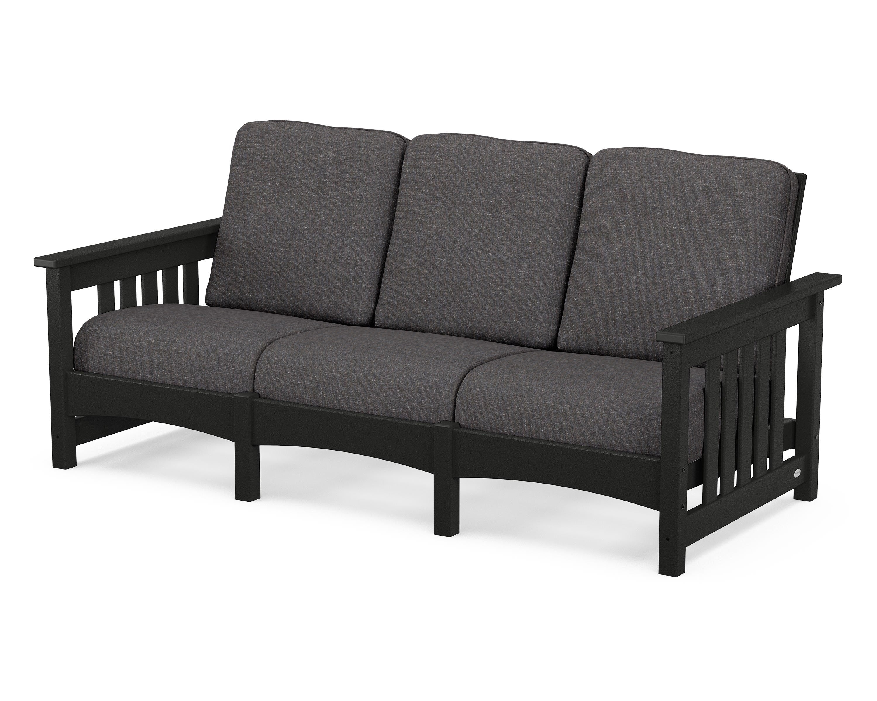 POLYWOOD® Club Mission Sofa in Black / Ash Charcoal