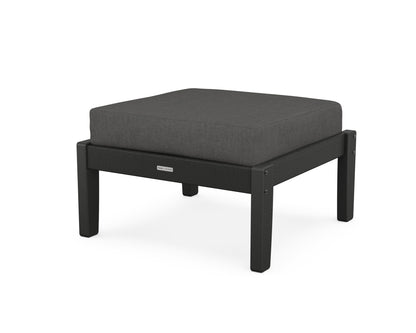 Martha Stewart by POLYWOOD® Chinoiserie Deep Seating Ottoman in Black / Spectrum Carbon