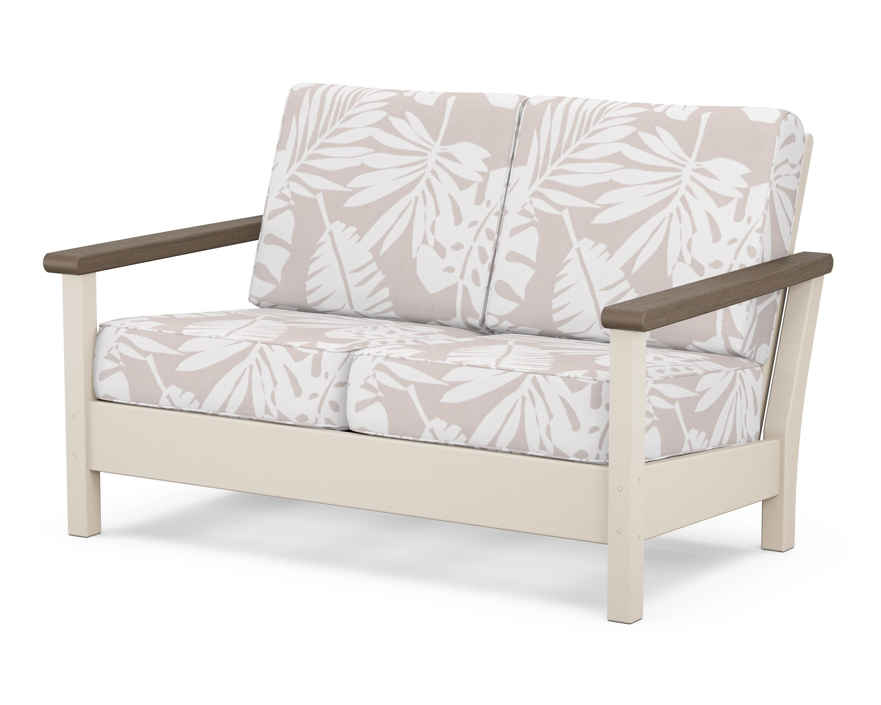 POLYWOOD® Harbour Deep Seating Loveseat in Sand / Kona / Leaf Dune Burlap