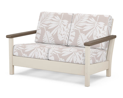 POLYWOOD® Harbour Deep Seating Loveseat in Sand / Kona / Leaf Dune Burlap
