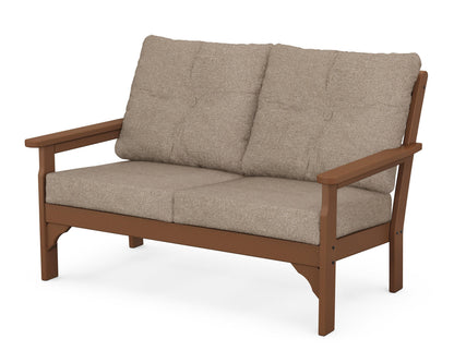 POLYWOOD® Vineyard Deep Seating Loveseat in Teak / Spiced Burlap