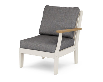 POLYWOOD® Braxton Modular Right Arm Chair in Sand / Natural / Ash Charcoal