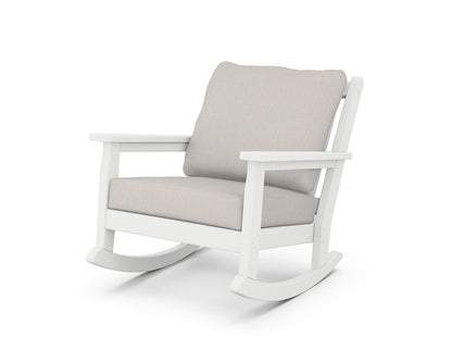 POLYWOOD® Chippendale Deep Seating Rocking Chair in White / Cast Ash