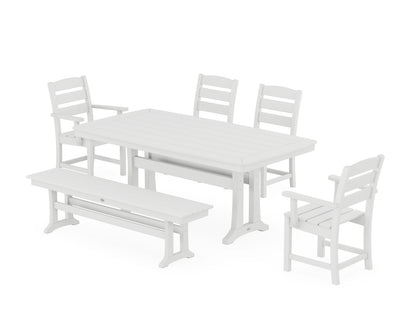 POLYWOOD® Lakeside 6-Piece Dining Set with Trestle Legs in White