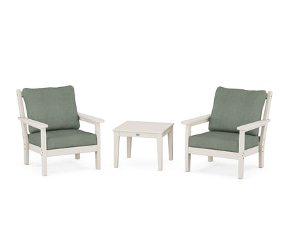 POLYWOOD® Chippendale 3-Piece Deep Seating Set in Sand / Cast Sage