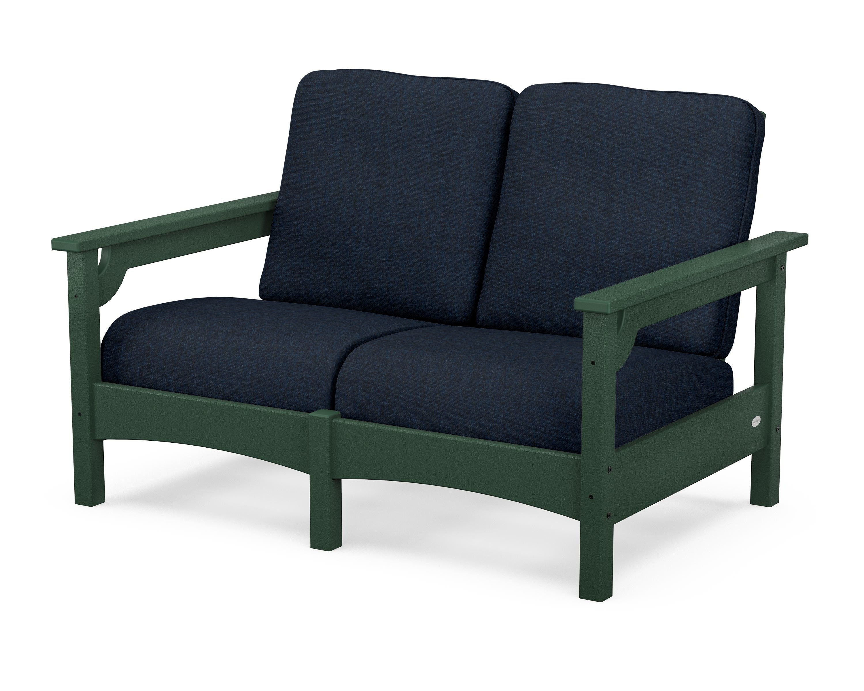POLYWOOD® Club Loveseat in Green / Marine Indigo