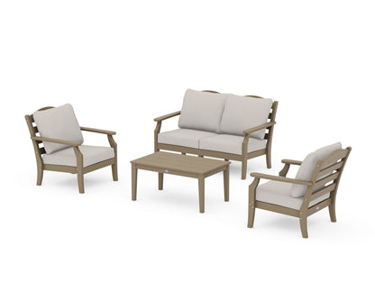 Draper James™ by  POLYWOOD® Savannah 4-Piece Deep Seating Set with Loveseat in Vintage Sahara / Cast Ash
