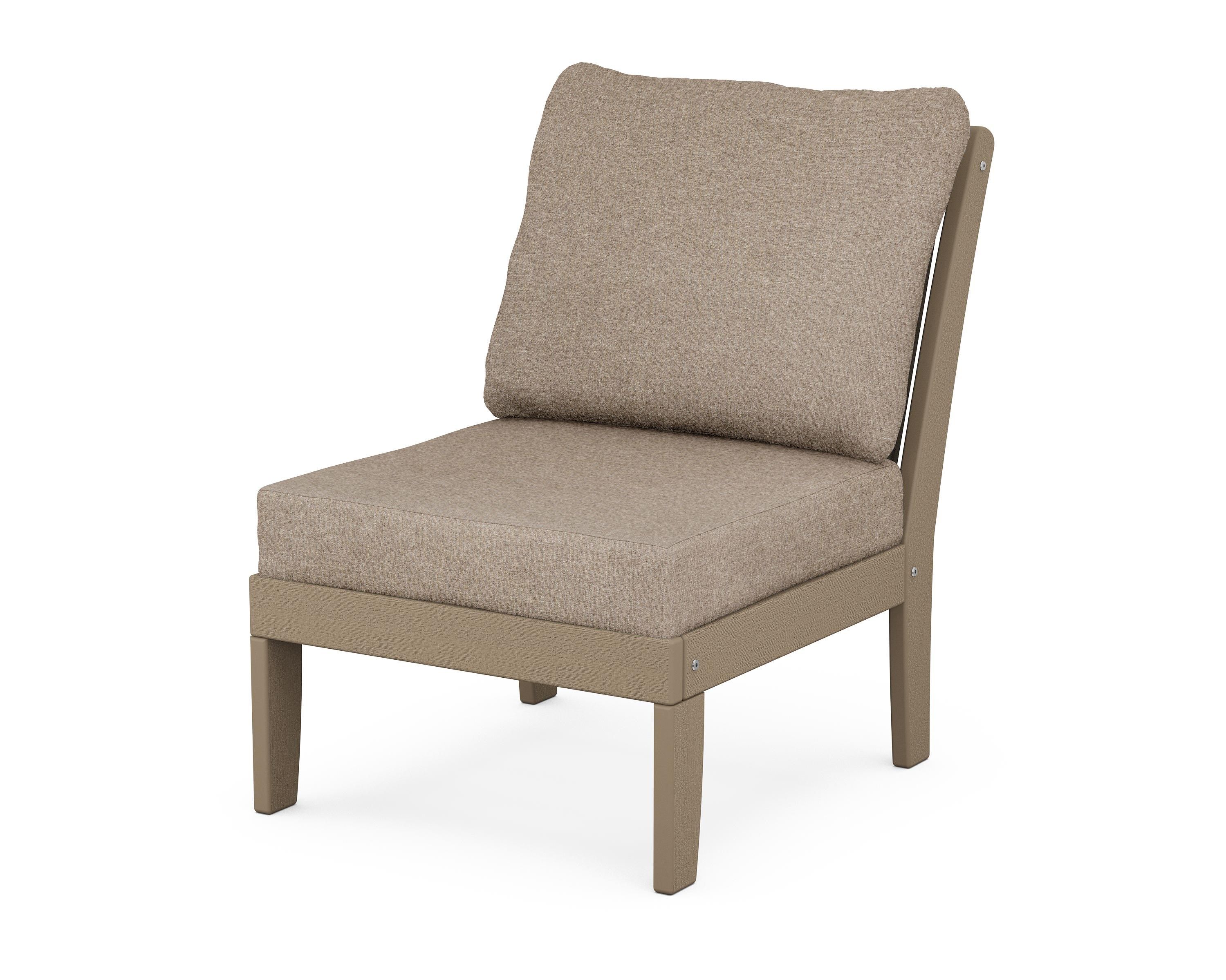 POLYWOOD® Braxton Modular Armless Chair in Vintage Sahara / Spiced Burlap