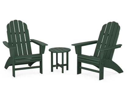 POLYWOOD® Vineyard 3-Piece Curveback Adirondack Set in Green