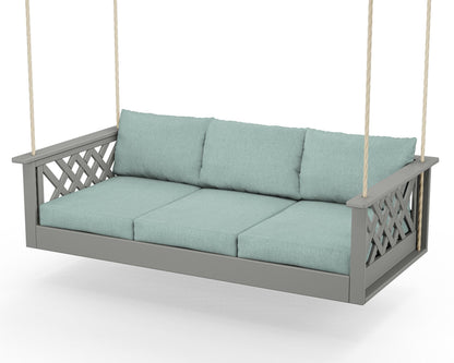 Country Living Wovendale Daybed Swing in Slate Grey / Glacier Spa