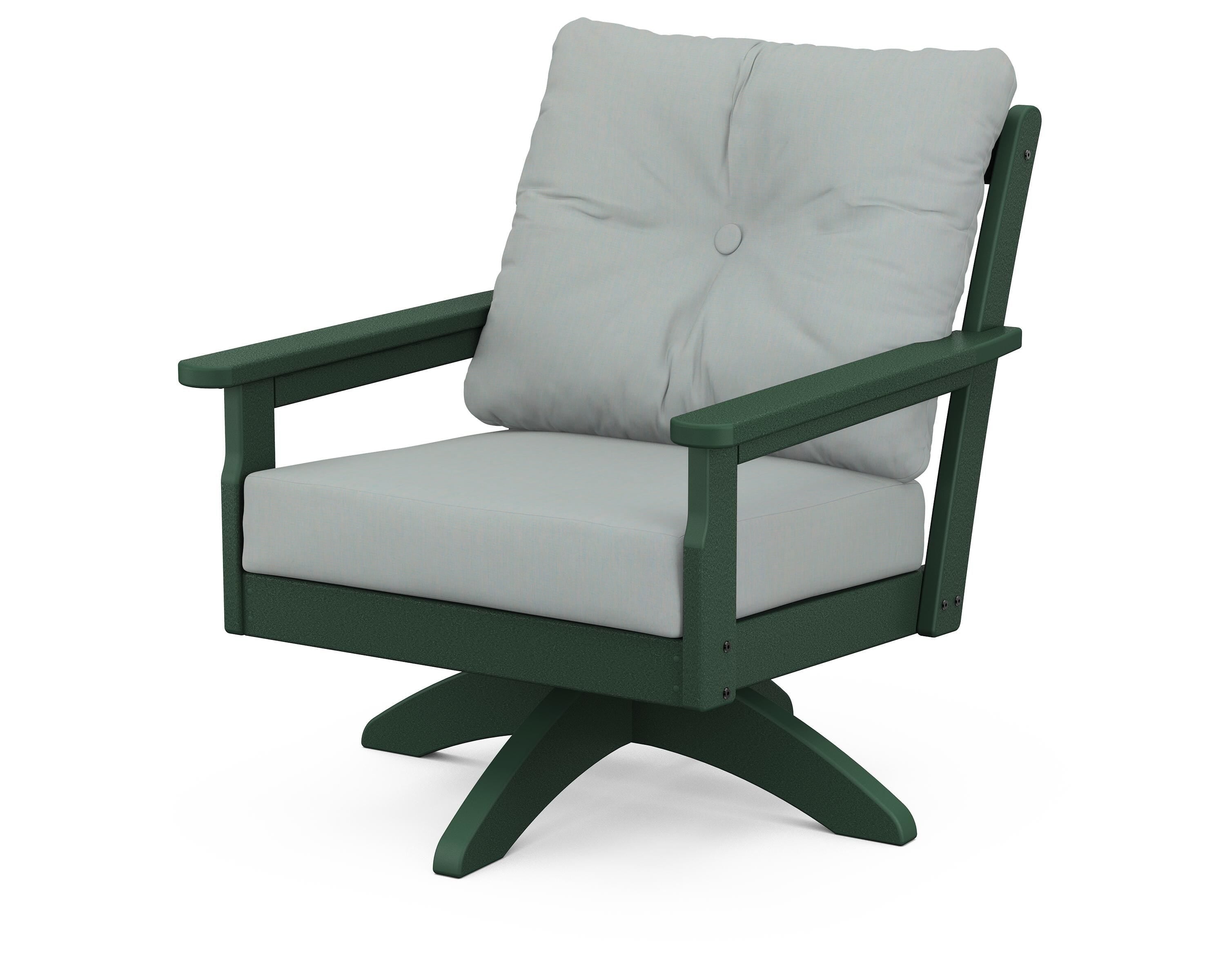 POLYWOOD® Vineyard Deep Seating Swivel Chair in Green / Spa