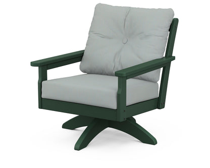 POLYWOOD® Vineyard Deep Seating Swivel Chair in Green / Spa