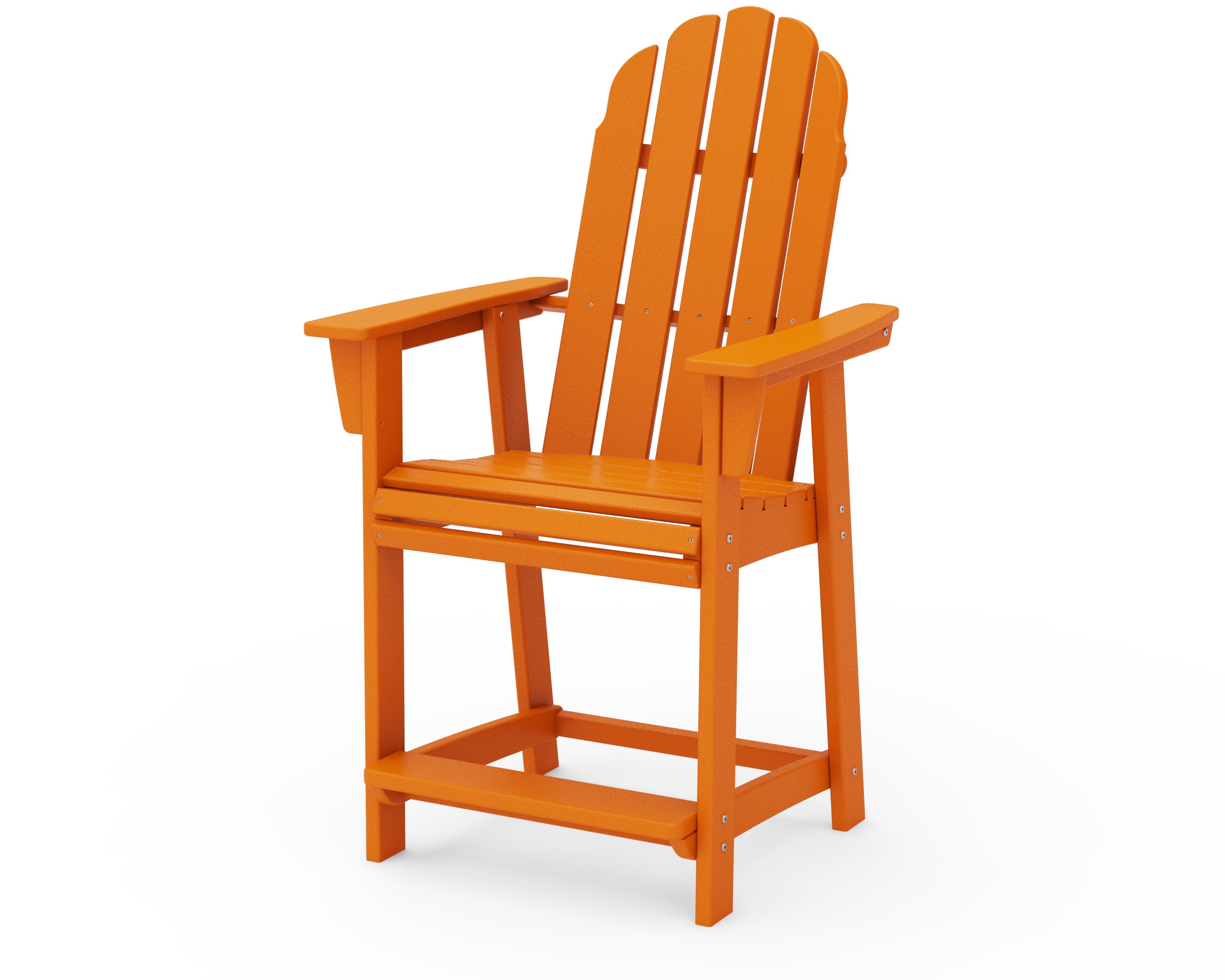 POLYWOOD® Vineyard Curveback Adirondack Counter Chair in Tangerine