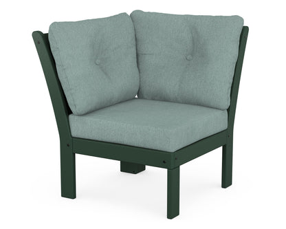 POLYWOOD® Vineyard Modular Corner Chair in Green / Glacier Spa