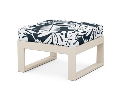 Unbranded Modular Ottoman - Modern in Sand / Leaf Marine Indigo