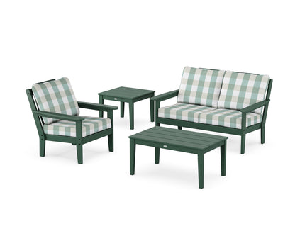 Country Living Wovendale 4-Piece Deep Seating Set in Green / Buffalo Plaid Glacier Spa
