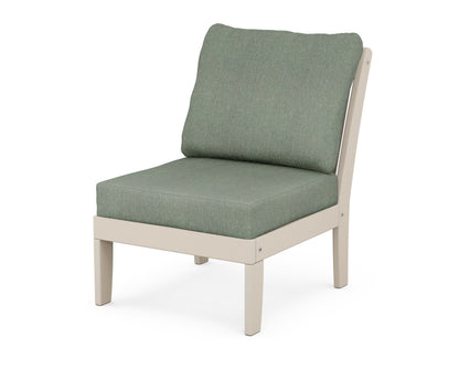 POLYWOOD® Braxton Modular Armless Chair in Sand / Cast Sage