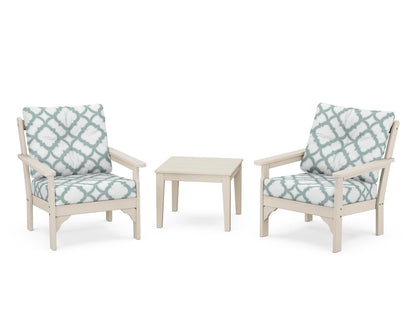 POLYWOOD® Vineyard 3-Piece Deep Seating Set in Sand / Trellis Glacier Spa
