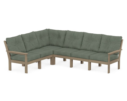 POLYWOOD® Vineyard 6-Piece Sectional in Vintage Sahara / Cast Sage