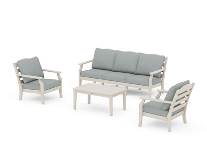 Draper James™ by  POLYWOOD® Savannah 4-Piece Deep Seating Set with Sofa in Sand / Spa