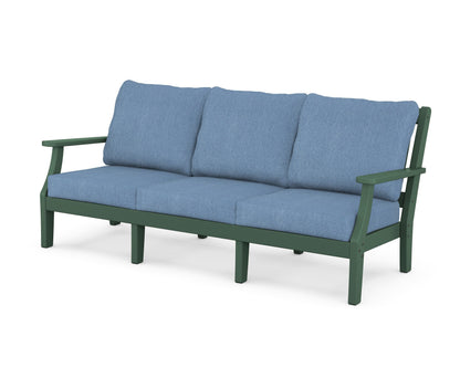 Martha Stewart by POLYWOOD® Chinoiserie Deep Seating Sofa in Green / Sky Blue