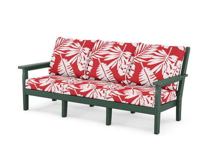 POLYWOOD® Chippendale Deep Seating Sofa in Green / Leaf Crimson