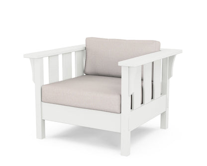 Martha Stewart by POLYWOOD® Acadia Deep Seating Chair in White / Dune Burlap