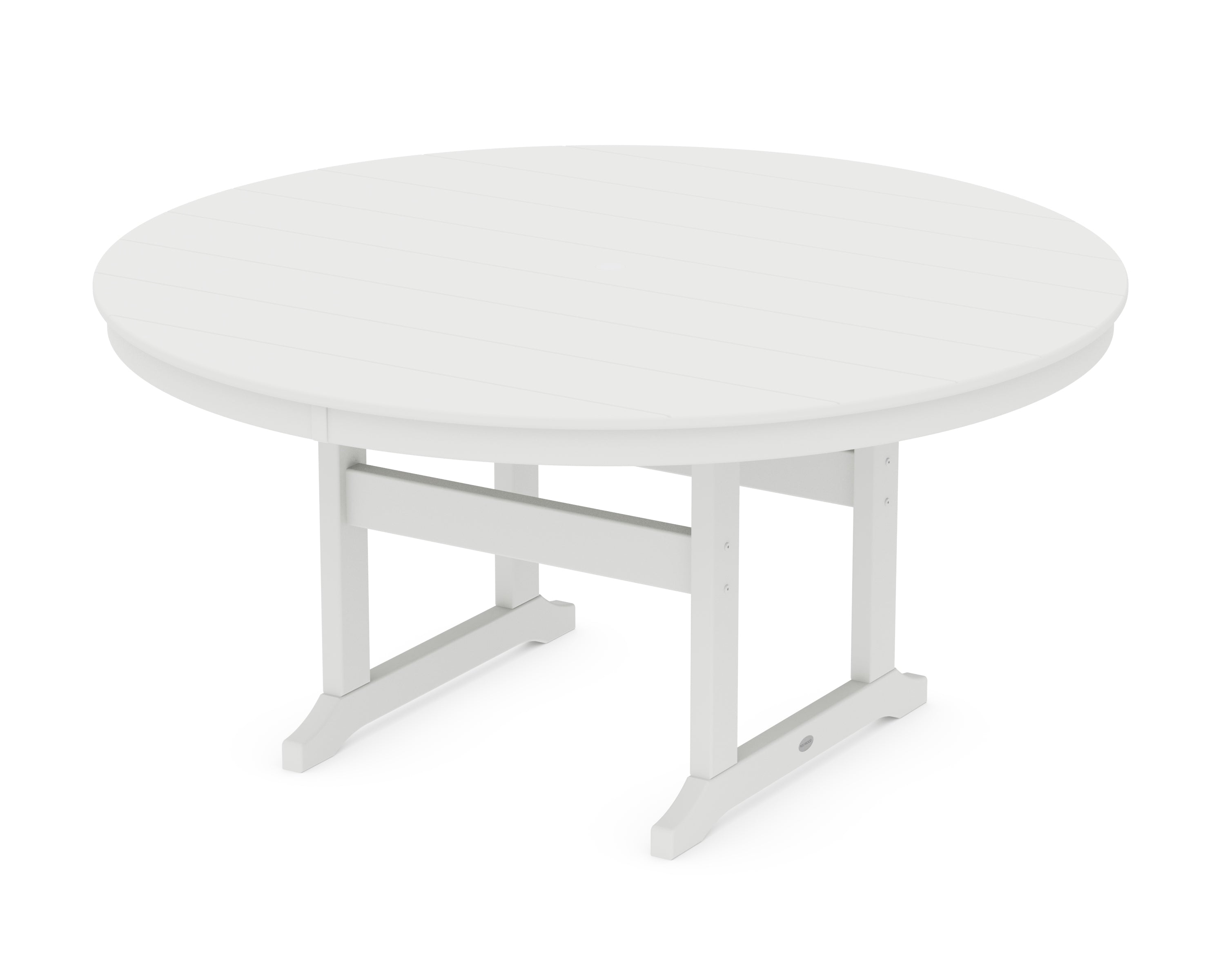 POLYWOOD® 60" Round Farmhouse Dining Table in White