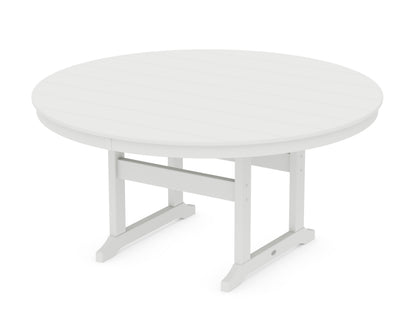 POLYWOOD® 60" Round Farmhouse Dining Table in White