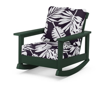 POLYWOOD® Prescott Deep Seating Rocking Chair in Green / Leaf Navy