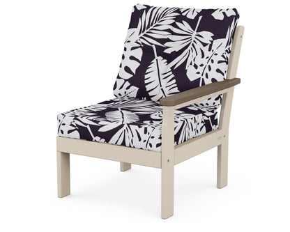 POLYWOOD® Vineyard Modular Right Arm Chair in Sand / Kona / Leaf Navy