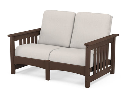 POLYWOOD® Club Mission Loveseat in Mahogany / Cast Ash