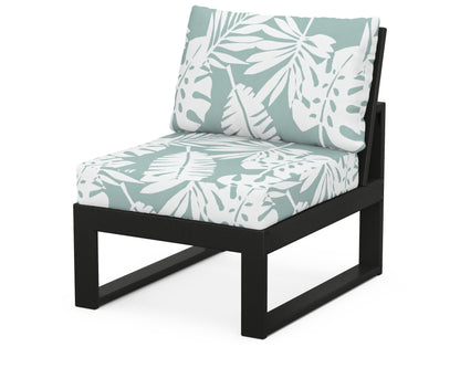 Unbranded Modular Armless Chair in Black / Leaf Glacier Spa