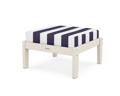 Martha Stewart by POLYWOOD® Chinoiserie Deep Seating Ottoman in Sand / Cabana Stripe Navy
