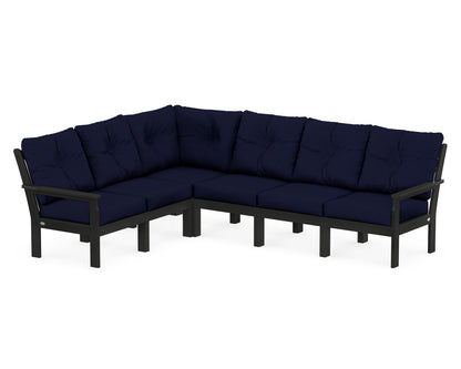 POLYWOOD® Vineyard 6-Piece Sectional in Black / Navy