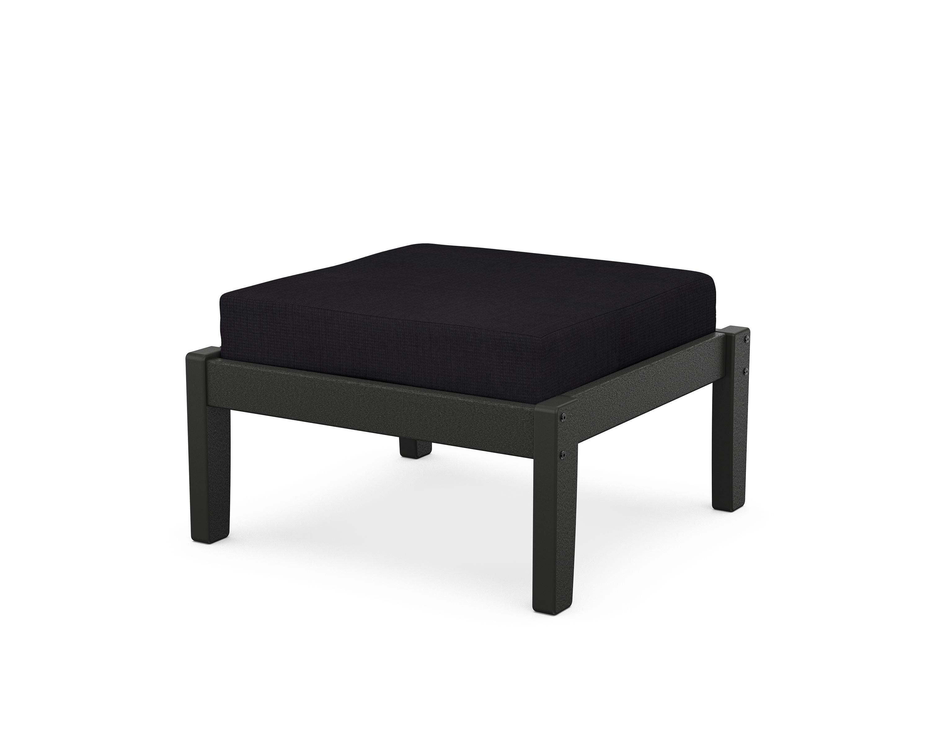 Unbranded Deep Seating Ottoman in Black / Midnight Linen