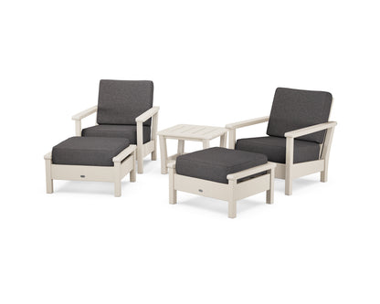 POLYWOOD® Harbour 5-Piece Deep Seating Chair Set in Sand / Ash Charcoal