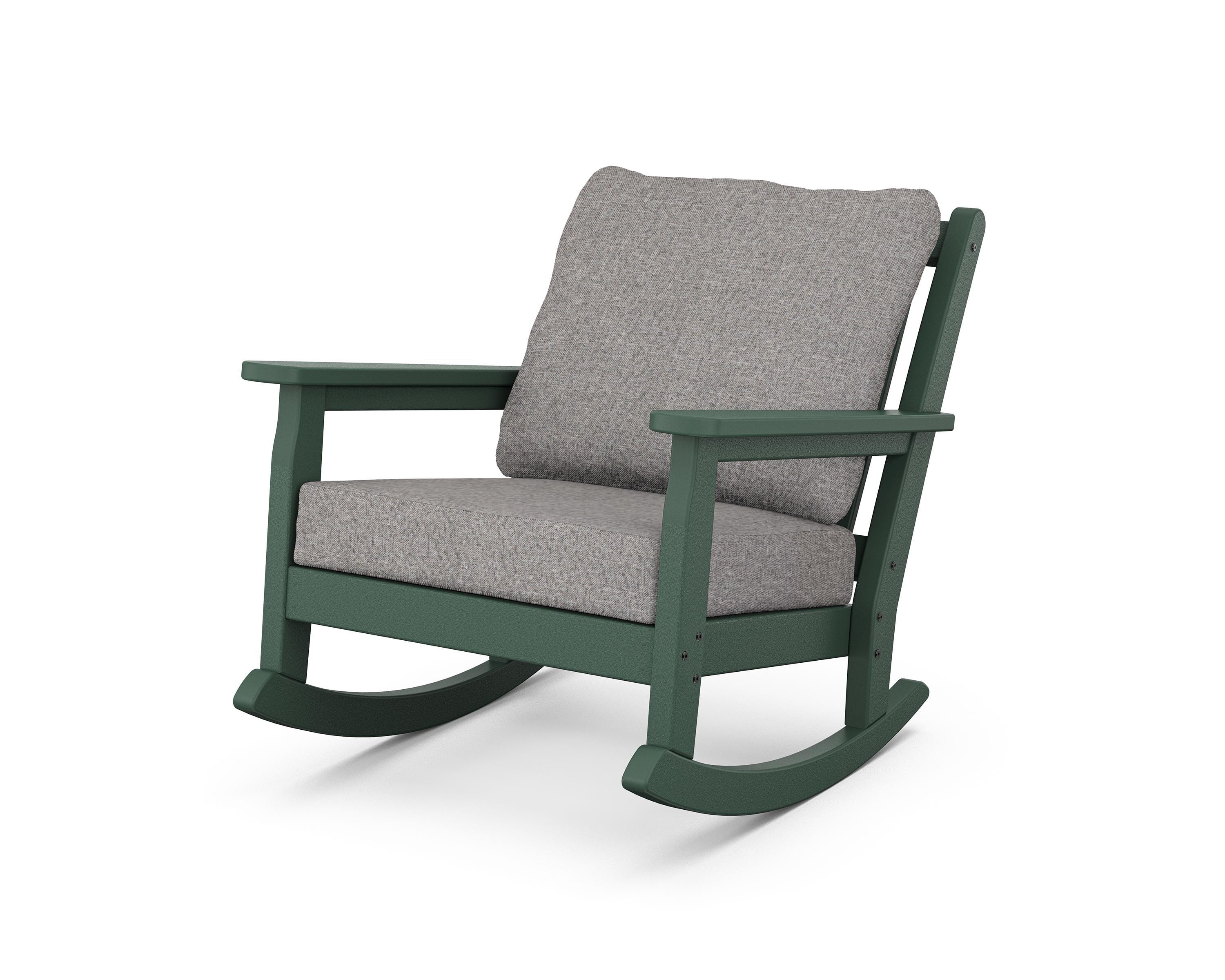 POLYWOOD® Chippendale Deep Seating Rocking Chair in Green / Grey Mist