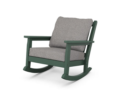 POLYWOOD® Chippendale Deep Seating Rocking Chair in Green / Grey Mist