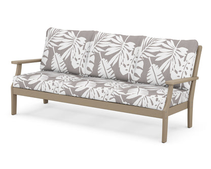 POLYWOOD® Braxton Deep Seating Sofa in Vintage Sahara / Leaf Grey Mist