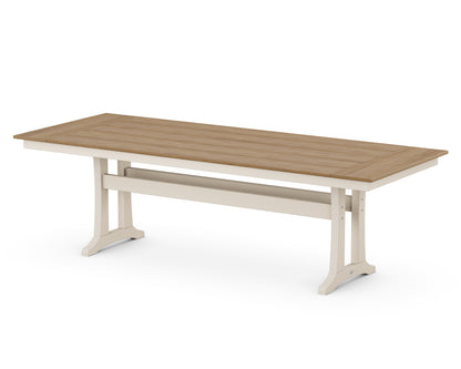 POLYWOOD® Farmhouse Trestle 38" x 96" Dining Table in Sand / Natural