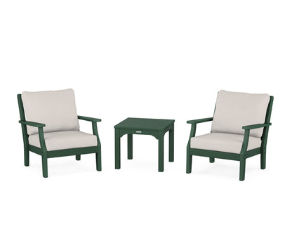 Martha Stewart by POLYWOOD® Chinoiserie 3-Piece Deep Seating Set in Green / Cast Ash