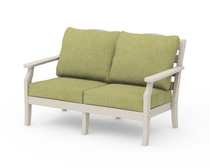 Draper James™ by  POLYWOOD® Savannah Deep Seating Loveseat in Sand / Chartreuse Boucle