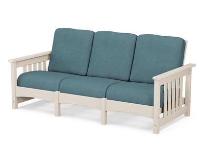 POLYWOOD® Club Mission Sofa in Sand / Ocean Teal